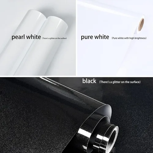 Miniatura 2 de Papel tapiz blanco brillante para despegar y pegar, autoadhesivo, extraíble, 15.8 x 393 pulgadas, impermeable, papel de contacto blanco para Blanco