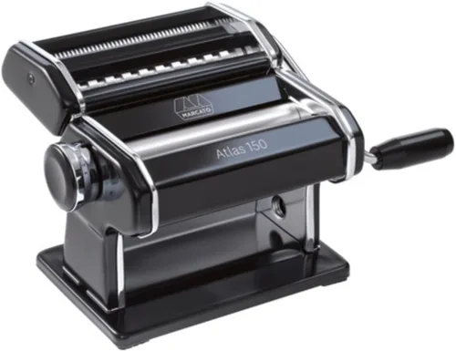 Miniatura 10 de Máquina de pastas Marcato Atlas de acero inoxidable, plateado, incluye cortador de pasta, manivela e instrucciones, rojo, Rojo