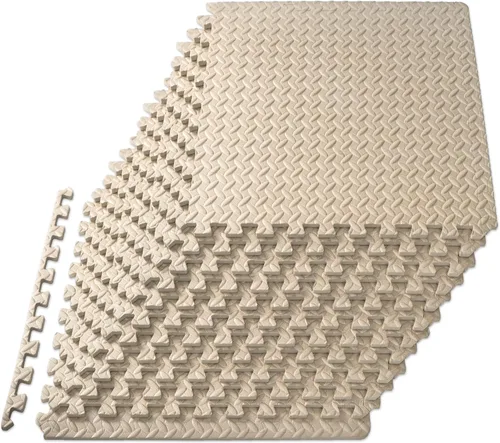 Miniatura 12 de ProsourceFit Tapete de ejercicio de rompecabezas de ½ pulgada, azulejos de espuma EVA entrelazados para gimnasio en casa, tapete
