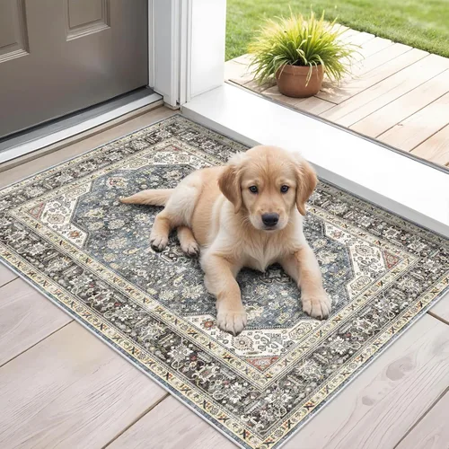 Miniatura 29 de Alfombras de área 9x12 para sala de estar: Alfombra oriental lavable de 108 pies cuadrados para dormitorio - Alfombra de pelo bajo ultra delgada