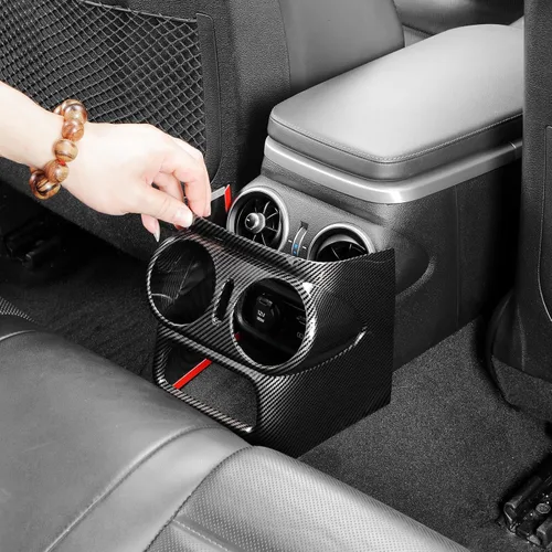 Miniatura 5 de YOUTOOCAR Cubierta de ventilación trasera de CA con patrón de fibra de carbono compatible con accesorios Kia Stinger 2018-2023