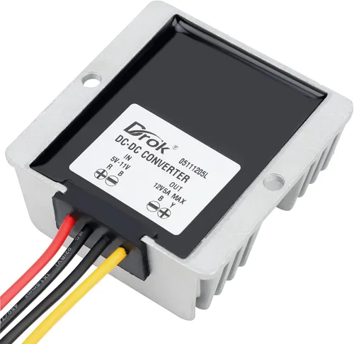 Miniatura 2 de DROK Convertidor elevador de 5 V a 12 V - Convertidor de impulso de CC impermeable 5V-11V a 12V, regulador de voltaje 5A 60W fuente de alimentación