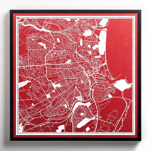 Miniatura 4 de O3 Design Studio Aberdeen - Mapa de papel cortado en papel blanco de 12 x 12 pulgadas