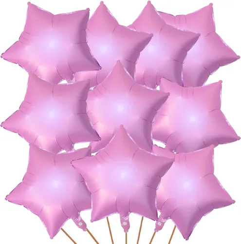 Miniatura 12 de Globos de papel de aluminio con forma de estrella de arena beige, marrón y blanco, 10 globos de Mylar en forma de estrellas de 18 pulgadas
