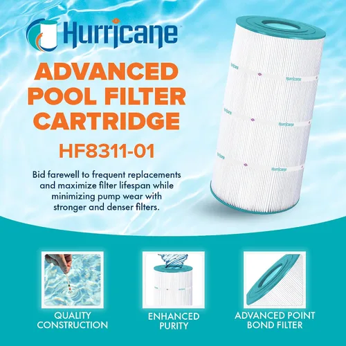 Miniatura 2 de Hurricane Filtros HF8311-01 Cartucho de filtro avanzado Poool - Reemplazo para PXST100, Unicel C-8311, Filbur FC-1285, Hayward X-Stream CC100