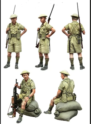 Figura de resina 1/35 Modelo de soldado de la Segunda Guerra Mundial soldado británico rendición Kit en miniatura (2 pueblos, sin montar y sin