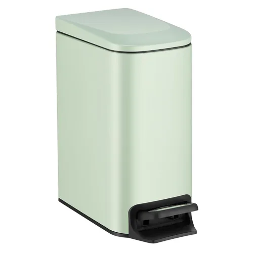 Miniatura 16 de TIPGO Cubo de basura delgado para baño con tapa de cierre suave, pedal de paso, cubo de basura de acero inoxidable de 6 litros/1.6 galones, cubos