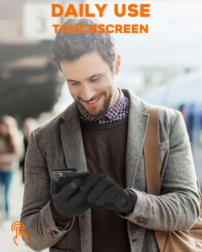 Miniatura 2 de Tmani Guantes de invierno para mujeres y hombres guantes térmicos para correr con forro fino para pantalla táctil guantes ligeros para caminar