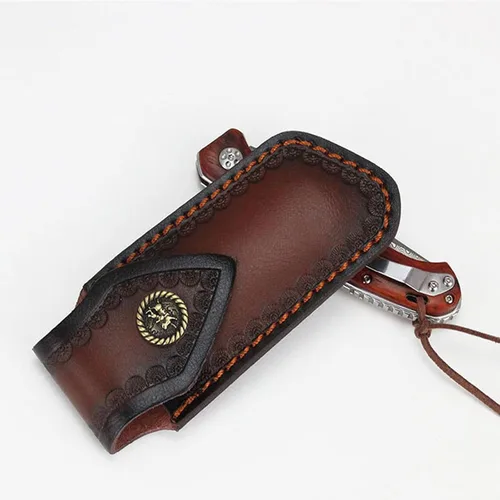 Miniatura 5 de Fundas para Cuchillos de Tienda, Funda para Cuchillo de Bolsillo de 5.1 pulgadas para Cinturón, Funda de Cuero para Cuchillo para Cinturón