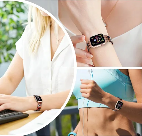 Miniatura 3 de HOPO Compatible With Apple Watch Band Thin Lightweight Resin Strap Bracelet Fashion Wristband Replacement For iWatch Bands Series Ultra 11 10 9 8 7