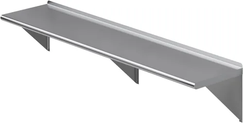 Miniatura 11 de AmGood Estante de pared de acero inoxidable de 60 pulgadas de largo x 14 pulgadas de profundidad Certificado NSF Estantería de metal
