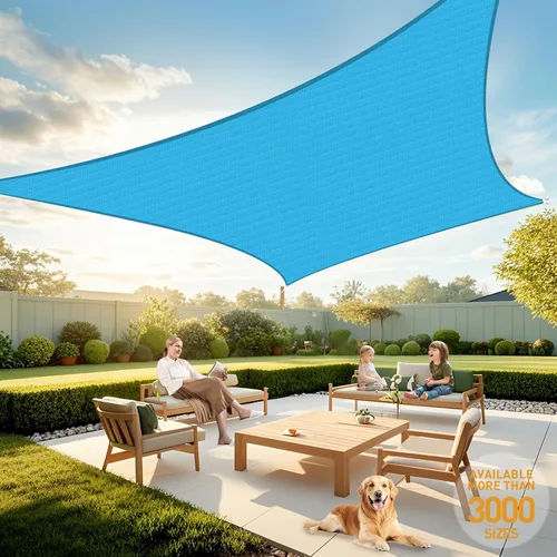 Artpuch - Toldo rectangular tipo vela para sombra, borde curvado, grado comercial, 5.46 oz/yd², permeable, para exteriores, terraza, patio, tamaños