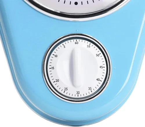 Miniatura 6 de Tyenaza Reloj de pared retro con temporizador de cocina de 9 pulgadas, multifunción, innovador y preciso de funcionamiento silencioso, reloj de Azul
