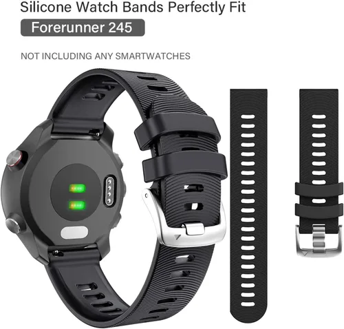 Miniatura 4 de ANCOOL Correa de reloj Garmin Forerunner 245/165/55/645, correa de reloj deportiva de silicona de 0.787 pulgadas compatible con Garmin Vivoactive