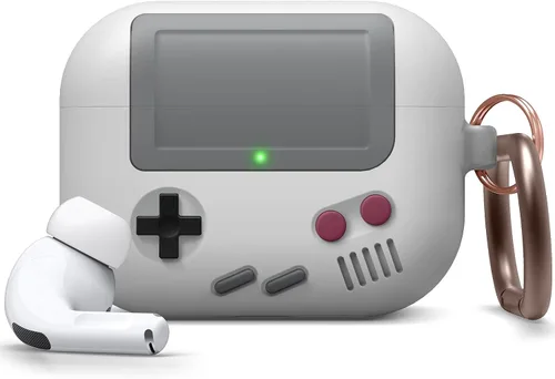 Miniatura 8 de elago AW5 - Funda compatible con AirPods Pro, diseño clásico de consola de juegos portátil con llavero, construcción de silicona duradera, Negro