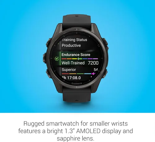 Miniatura 4 de Garmin Fenix 8 Premium - Reloj inteligente multideporte GPS para correr, 43 mm AMOLED, clasificado para buceo, linterna incorporada Titanio DLC