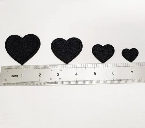Miniatura 4 de 24 parches para planchar con corazón negro, parches bordados con corazón para ropa, chaquetas, sombreros, mochilas, jeans