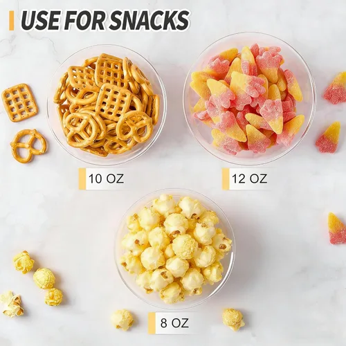 Miniatura 6 de Cuencos pequeños de plástico transparente de 8 onzas, paquete de 100 cuencos desechables de plástico duro para servir frutas, postres, parfaits