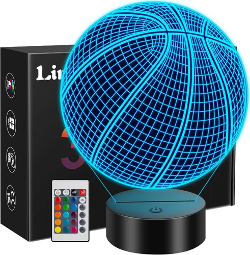 Linkax Regalos de baloncesto para adolescentes, niños y niñas, luz nocturna de ilusión 3D, regalos de Navidad para edades de 8 a 13 años, 5 a 15