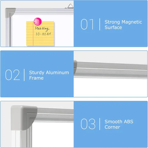 Miniatura 4 de DOLLAR BOSS Pizarra blanca grande de 60 x 48 pulgadas plegable magnética para pared, pizarra portátil de borrado en seco de doble cara, tablero