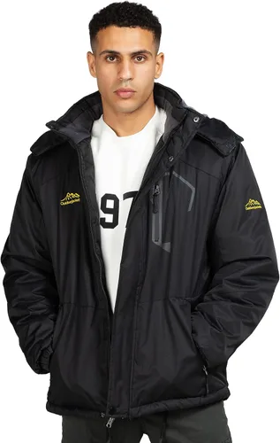 Miniatura 5 de CorBuyit Chaqueta de esquí con capucha para hombre, abrigo impermeable de nieve