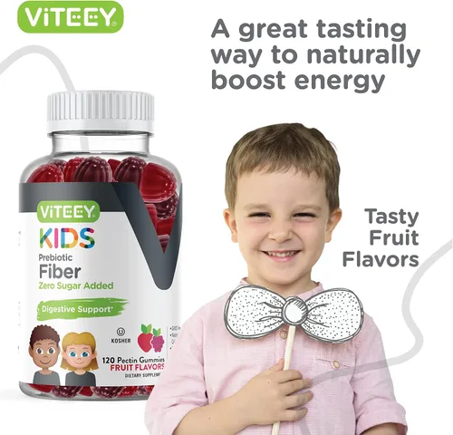 Miniatura 6 de Viteey Fibra prebiótica para niños para aliviar el estreñimiento, apoyo a la regularidad de la salud digestiva, soporte natural de peso, fibra