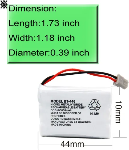 Miniatura 6 de BT446 BT-446 Batería de teléfono compatible con Uniden BBTY0503001 BT-1004 BT-1005 GE-TL26402 BT-504 CPH-488B teléfono de teléfono 3.6V 800mAh