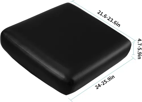 Miniatura 7 de YISUN - Funda de cojín de cuero PU para sofá, fundas de cojín elásticas impermeables para sofá, fundas de asiento de silla de RV de cuero sintético