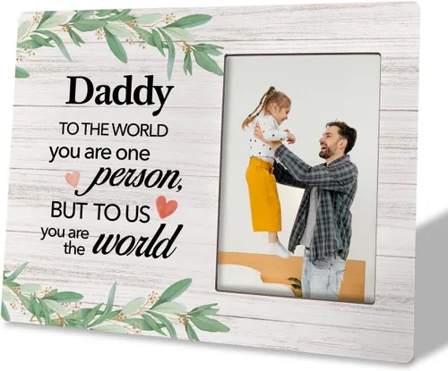 Miniatura 22 de Marco de Fotos para Papá - Soy su Compañero de Pesca, Marco de Madera para Papás Pescadores, Regalo del Día del Padre