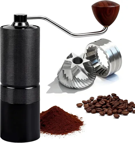 Molinillo de café manual, rebaba cónica de acero inoxidable con ajuste ajustable, posicionamiento de doble rodamiento para prensa francesa, goteo,