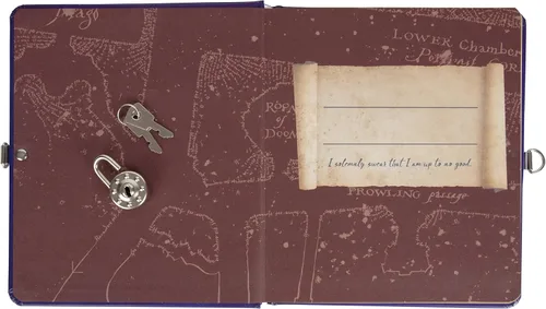 Miniatura 3 de Harry Potter Diario de mapa de Marauder para niños, cuaderno de diario con cerradura y llave con 216 páginas rayadas, con licencia oficial, regalo