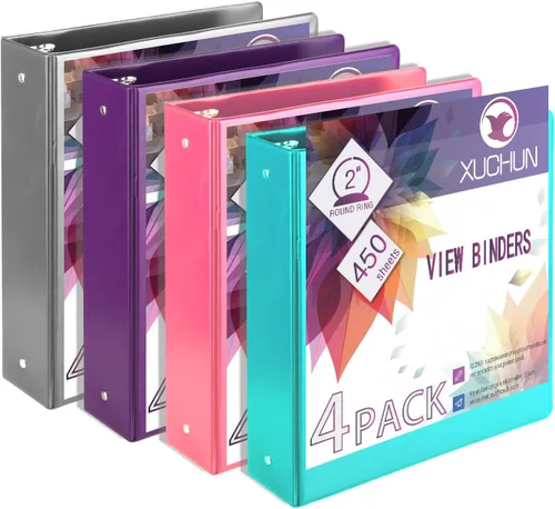 Miniatura 8 de XUCHUN Carpeta de 3 anillos de 1 pulgada, carpeta transparente con 2 bolsillos, capacidad para 225 hojas de papel de 8.5 x 11 pulgadas, cubierta