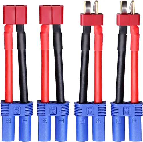 Youme 4 unids EC5 a Deans T macho hembra conector adaptador de cable de conversión de cable para RC Lipo cargador de equilibrio de batería RC Car