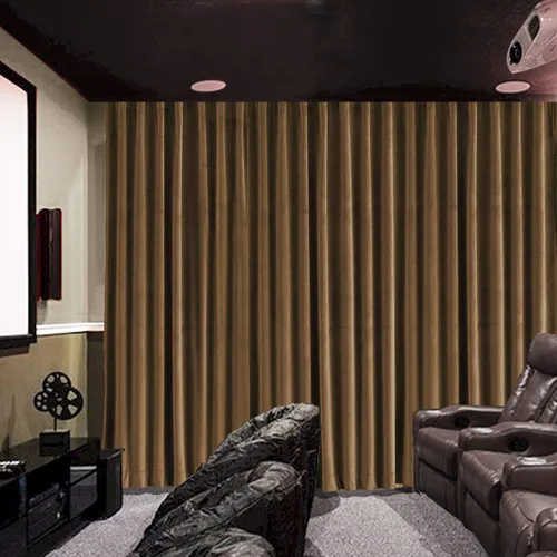 Miniatura 23 de cololeaf Panel de cortinas opacas de terciopelo con forro para cine en casa, cortina de ganchos planos para barra transversal o pista, 100 pulgadas