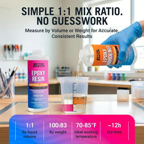 Miniatura 5 de Kit de resina epoxi para manualidades, 1 galón en total, suministros transparentes de 2 partes para principiantes, incluye moldes para arte de mesa