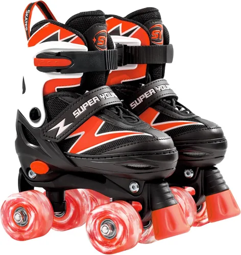 SUPER YOUNGSTER Patines ajustables para niños, patines para niños de 5 a 8 años, patines para niñas de 8 a 12 años con ruedas iluminadas, patines