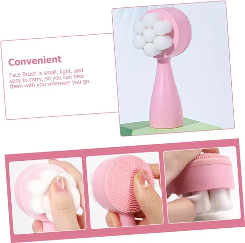Miniatura 9 de FOMIYES Cepillo facial portátil, limpiador facial de silicona 3D para uso seco y húmedo, cepillo de exfoliación suave, ideal para pieles sensibles