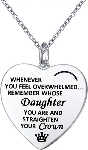 DAOCHONG Regalos para el día de la madre, plata de ley S925, collar con colgante de corazón para madre, hija, nieta, familia, joyería de papá, mamá,
