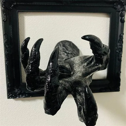 Miniatura 4 de DYFCNP Estatuas para colgar en la pared de la mano del demonio de la bruja, decoración gótica de arte de pared, decoración de bruja, escultura