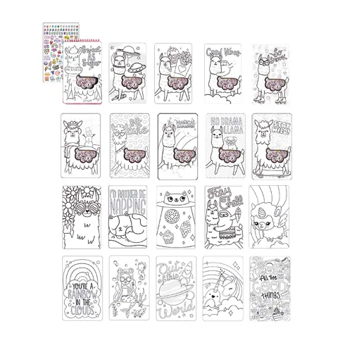 Miniatura 8 de Fashion Angels Llama Shaker - Portafolio compacto de bocetos/libro de bocetos de llama/libro para colorear, marrón/a, 7.6 onzas