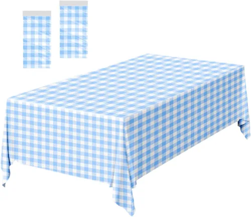 Miniatura 32 de Paquete de 2 Manteles de Plástico Beige Desechables Cubiertas de Mesa Mantel Rectangular Beige para Fiesta Baby Shower Boda Cumpleaños Mantel