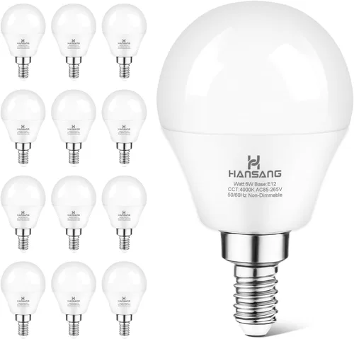Miniatura 7 de Focos LED E12 para ventilador de techo, 60 W equivalentes, focos LED de base de candelabro E12, luz blanca cálida 2700K, focos LED de base pequeña