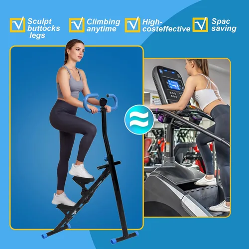 Miniatura 4 de Escalera para gimnasio en casa, máquina de entrenamiento vertical plegable, máquina de entrenamiento de cuerpo completo con asas ajustables, monitor