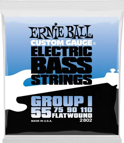 Miniatura 3 de Ernie Ball Group I Cuerdas Flatwound para Guitarra Bajo, Calibre 55-110 (P02802)