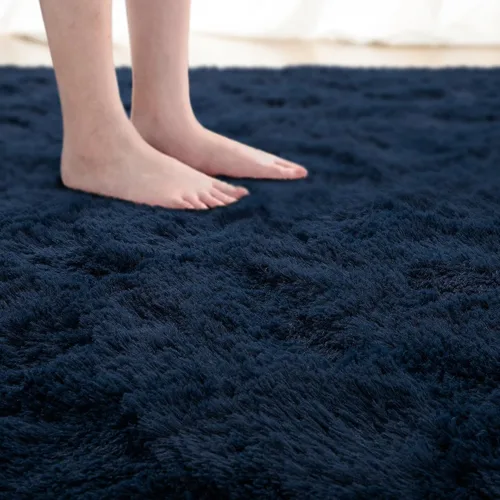 Miniatura 6 de Softlife Alfombra de Área para Dormitorio, Alfombras Peludas de Felpa Azul Marino Esponjosas para Sala de Estar para Niñas, Alfombra Suave y Difusa