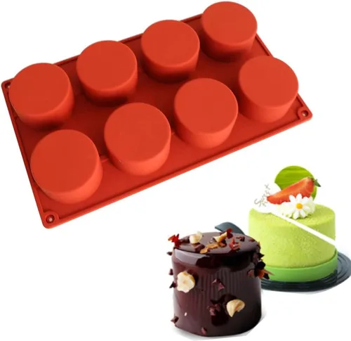 Miniatura 10 de Molde de silicona con forma de cilindro de 11/8/6 cavidades para hornear, postres, helados, mousse, herramientas de decoración de fondant