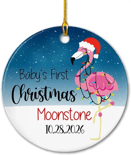 Miniatura 13 de Adornos de cerámica personalizados con texto en inglés «My First Christmas», bonito adorno de Navidad de gato para bebés, niños, primer recuerdo