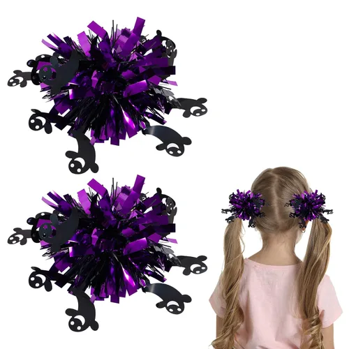 Miniatura 10 de Pinzas patrióticas para el 4 de julio para niñas y mujeres, con lazo metálico para animadora, con purpurina, rojo, blanco y azul, accesorios