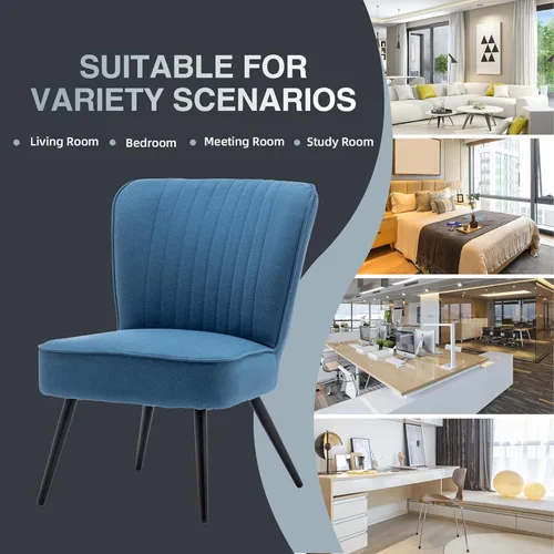 Miniatura 8 de Alunaune Moderno juego de 2 sillas decorativas azules para sala de estar, juego de muebles tapizados para dormitorio, pantuflas, silla de recepción