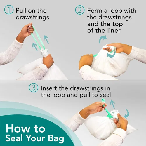 Miniatura 5 de Cleanis CareBag - Forros desechables para cómoda, superabsorbentes, a prueba de fugas y con control de olores para cubos de cómoda de noche, 60